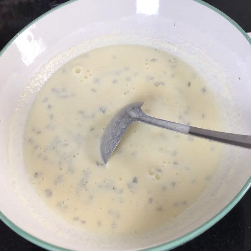 Step 4 Mixing the batter for Central Vietnamese pancakes