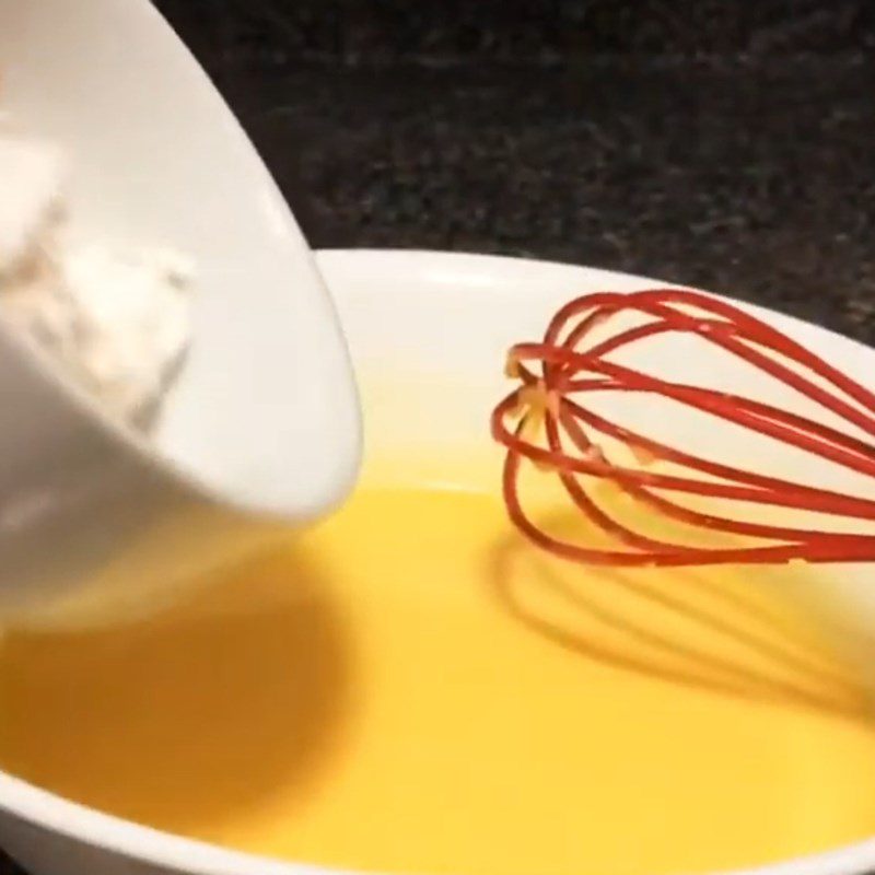 Step 2 Mix the cake batter Cheese Sponge Cake using an air fryer