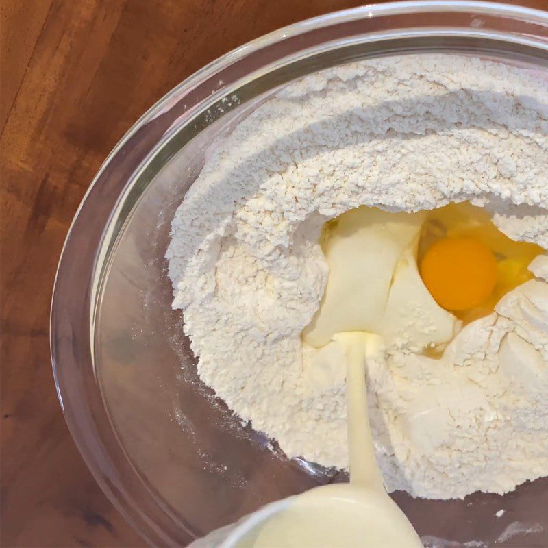 Step 1 Mixing the dough for Sweet Potato Milk Bread