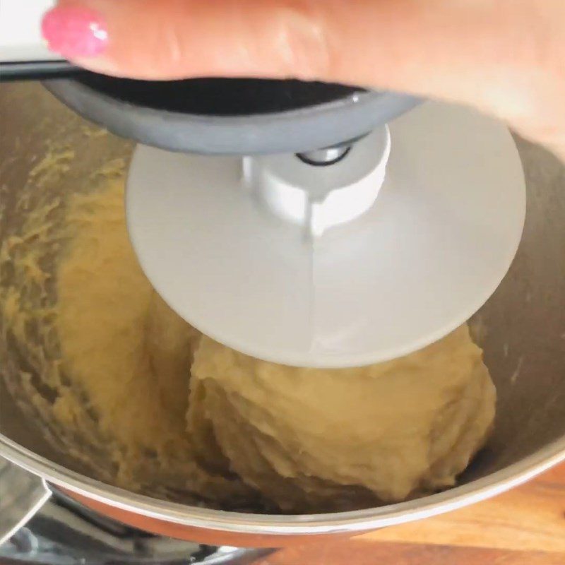 Step 2 Mixing dough for waffle cone with cream filling