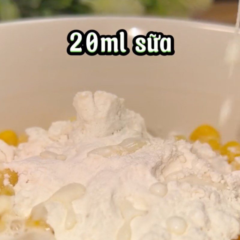 Step 2 Mix the flour with the corn for Corn Cheese Pizza (Recipe from the TikTok channel Cooking with TasteVN)