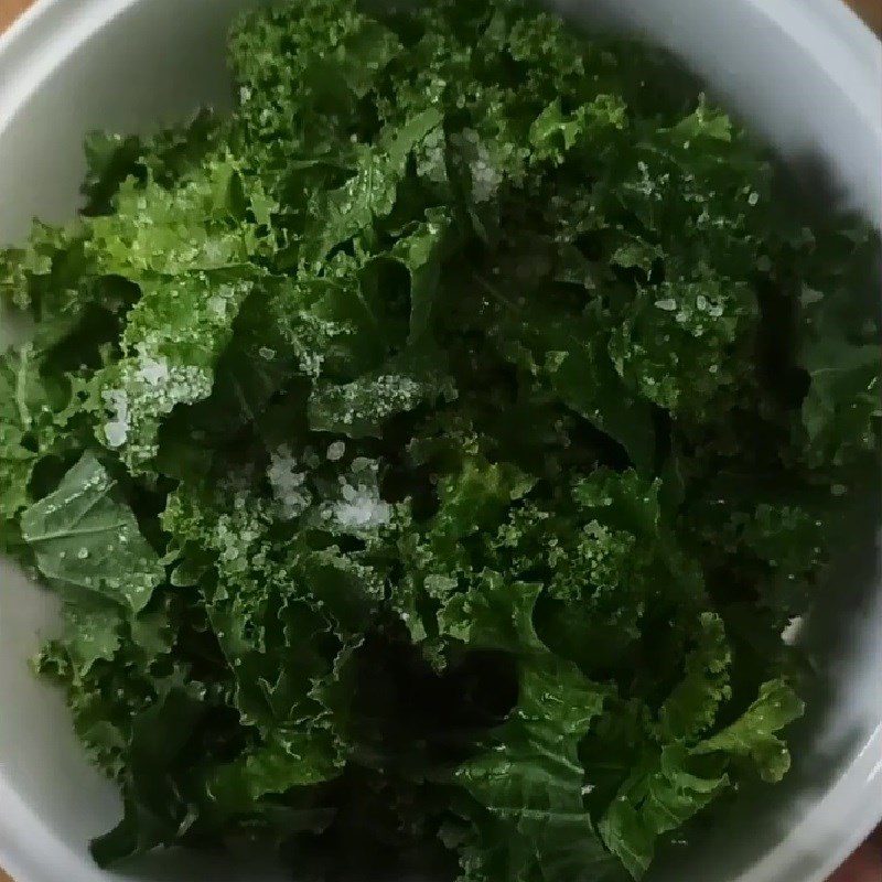 Step 2 Mix Kale and make the dressing for Mango Kale Salad