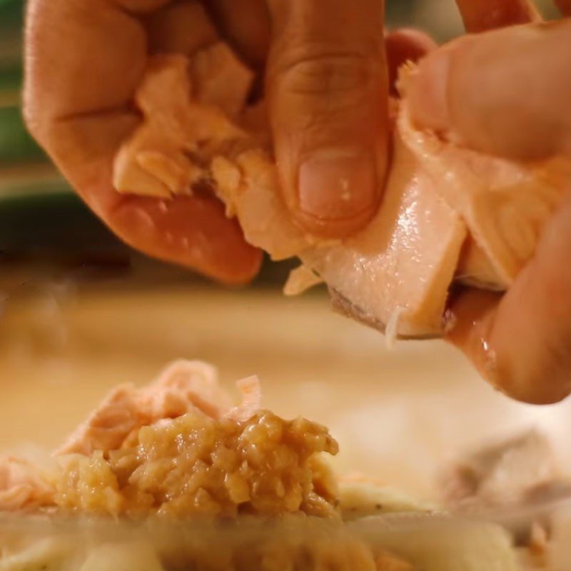 Step 6 Mixing the fish cake Salmon potato cake