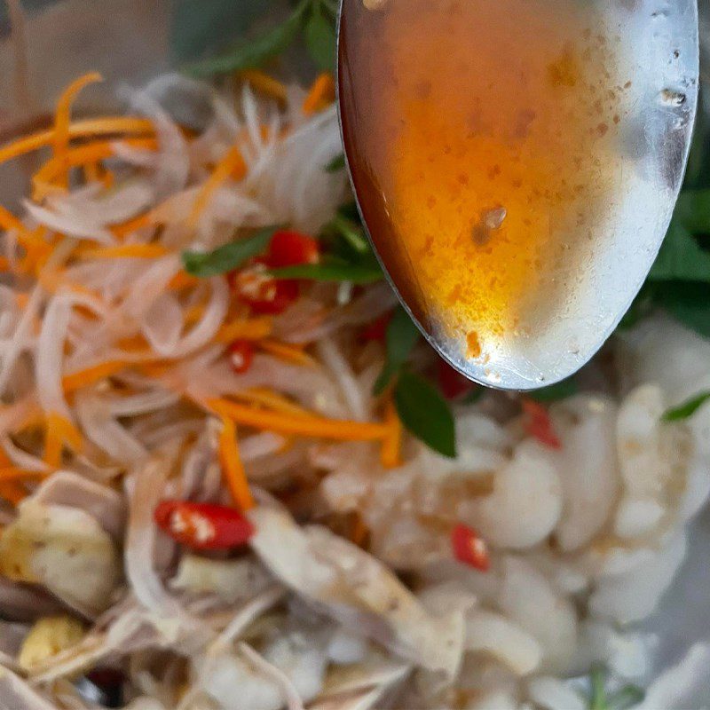 Step 2 Mixing Salad Chicken Rambutan Salad