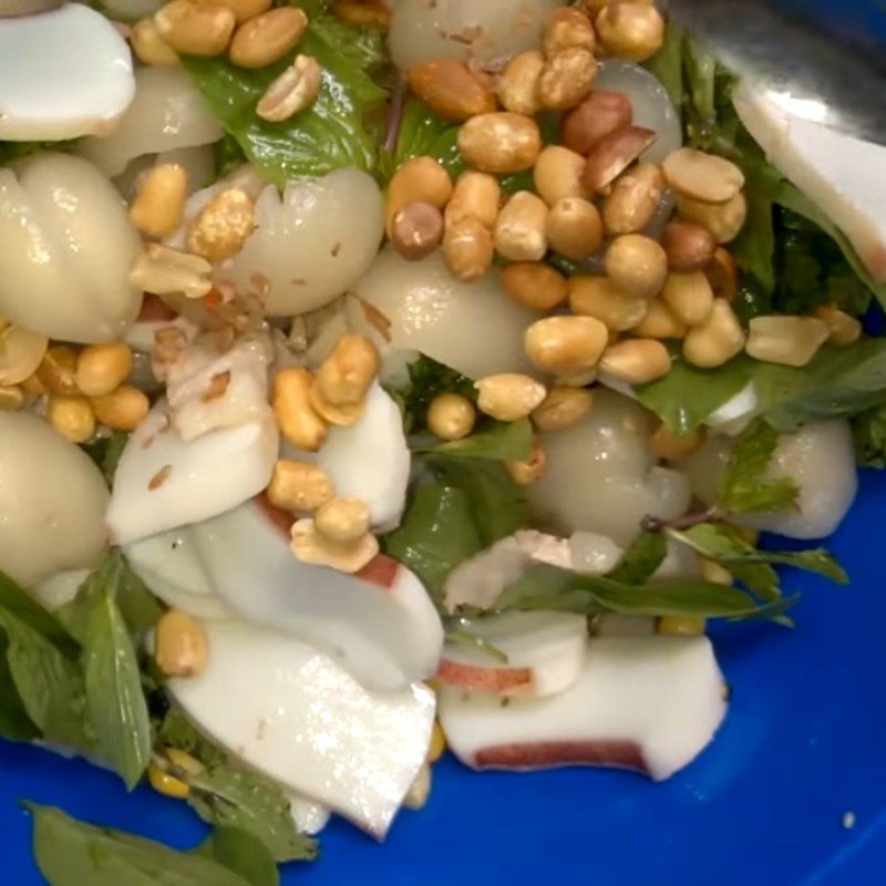Step 4 Mixing the salad Rambutan Squid Salad