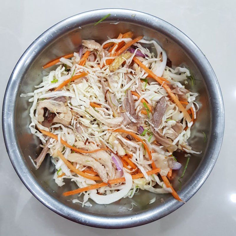 Step 4 Mixing Chicken Cabbage Salad Chicken Cabbage Salad