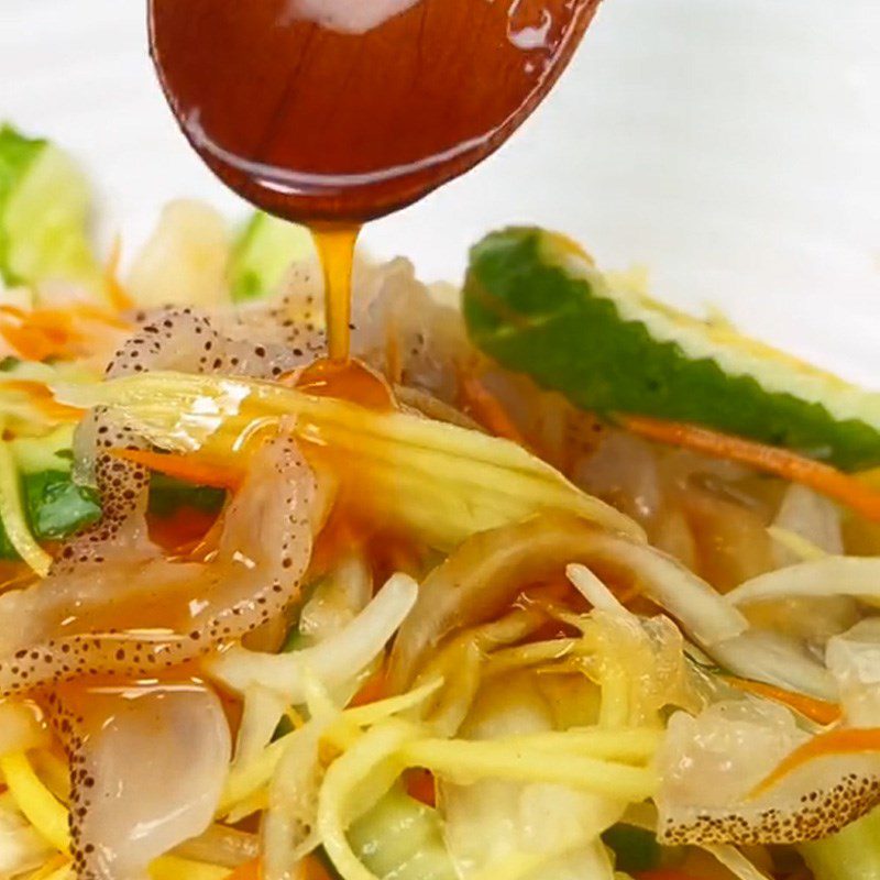 Step 3 Mix jellyfish salad Jellyfish salad (Recipe shared from TikTok Let's cook with TasteVN)