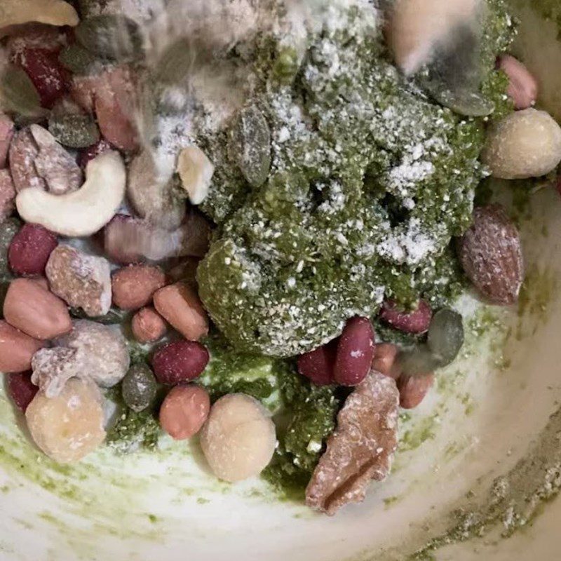 Step 3 Mix the two dry and wet mixtures Green tea biscotti using an air fryer