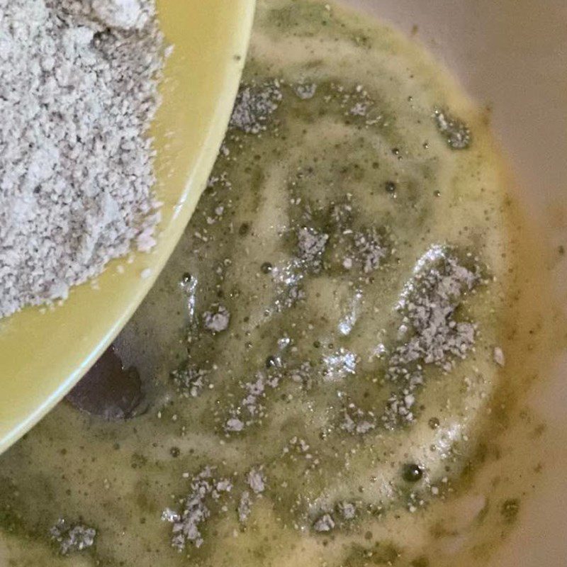 Step 3 Mixing the dry and wet mixtures Green tea biscotti using an air fryer