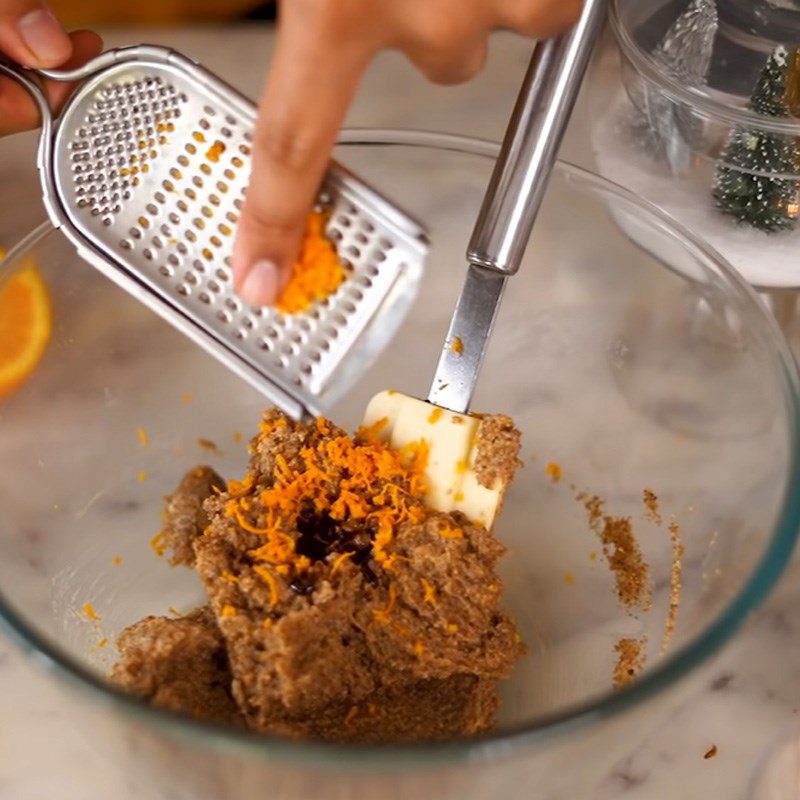 Step 1 Mix the butter and sugar mixture (butter, sugar, orange zest) Eggless Gingerbread Cookies