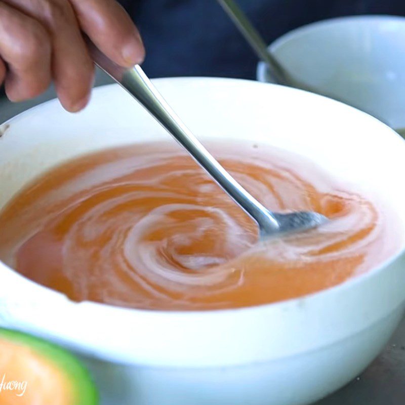 Step 2 Mix the melon and jelly mixture Melon jelly