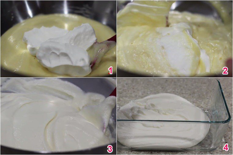 Step 6 Mix the whipped cream and durian mixture How to make durian ice cream using a blender