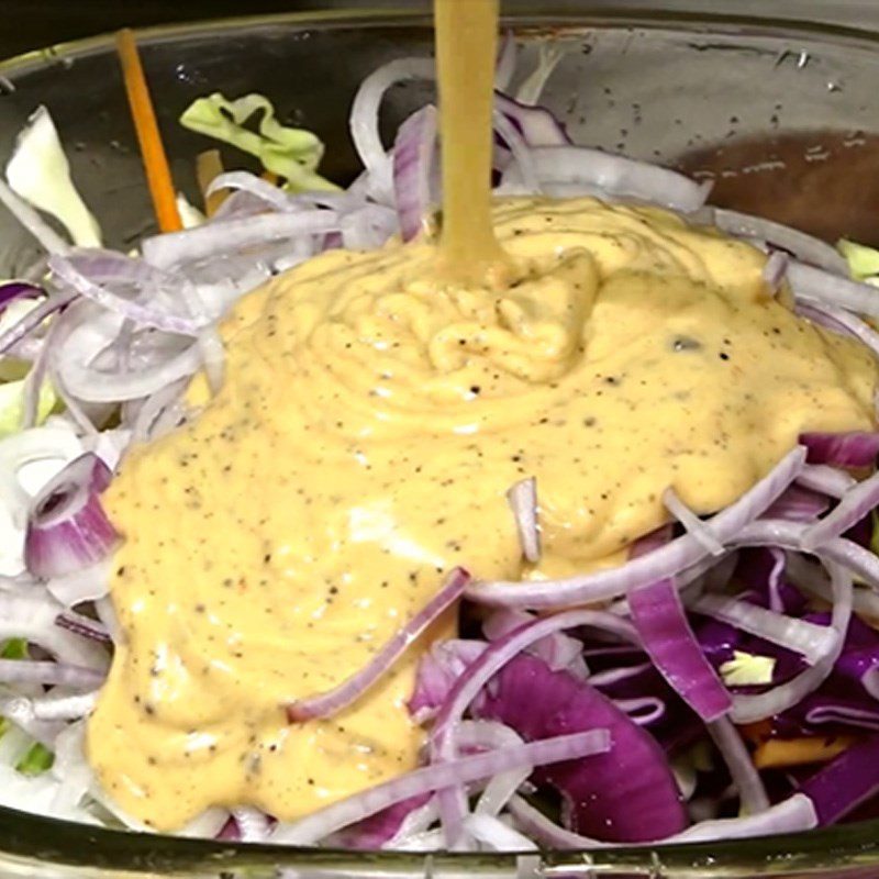 Step 3 Mix salad for purple cabbage salad