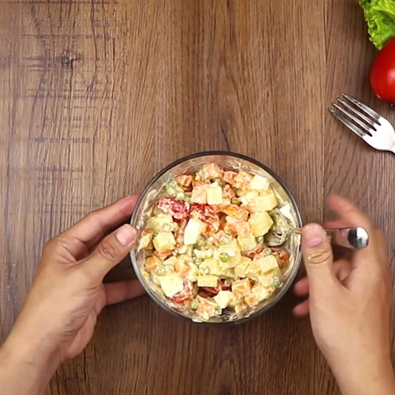 Step 5 Mix salad Tofu vegetable salad