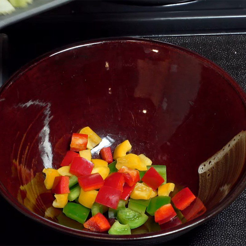 Step 3 Mixing the salad Vegetarian rainbow salad