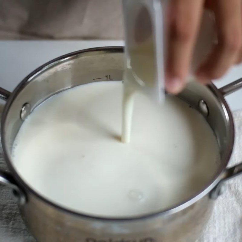 Step 3 Mix the yogurt starter and fresh milk Yogurt from fresh milk (incubated with a rice cooker)