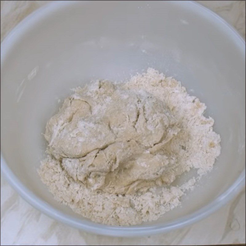 Step 4 Mixing and kneading the dough Stollen cake with almond filling