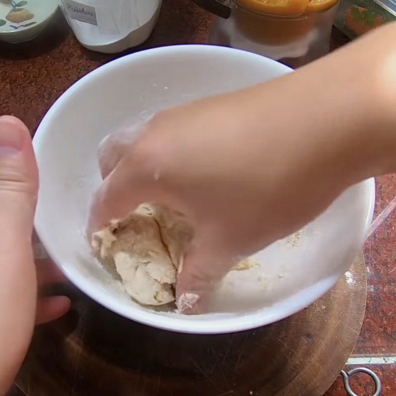 Step 1 Mixing and fermenting the dough for carrot and cilantro Bim bim