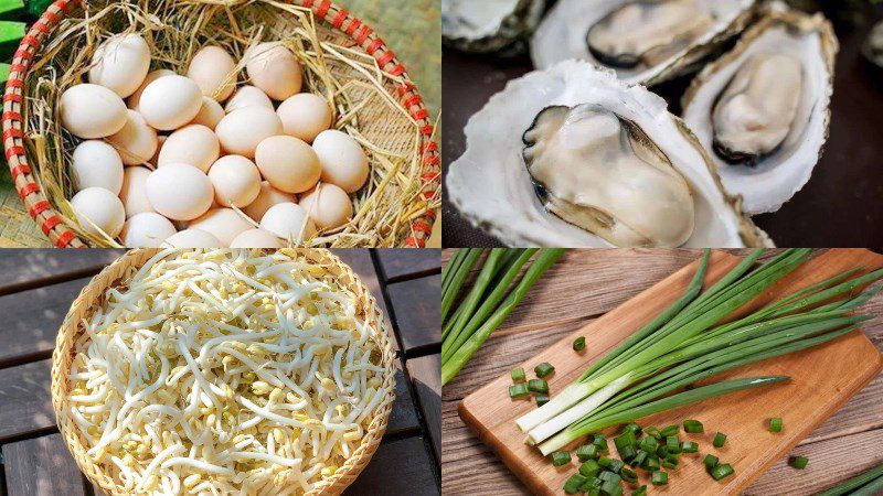 Ingredients for fried oyster dish