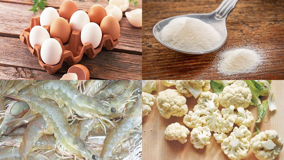 Ingredients for crystal egg dish