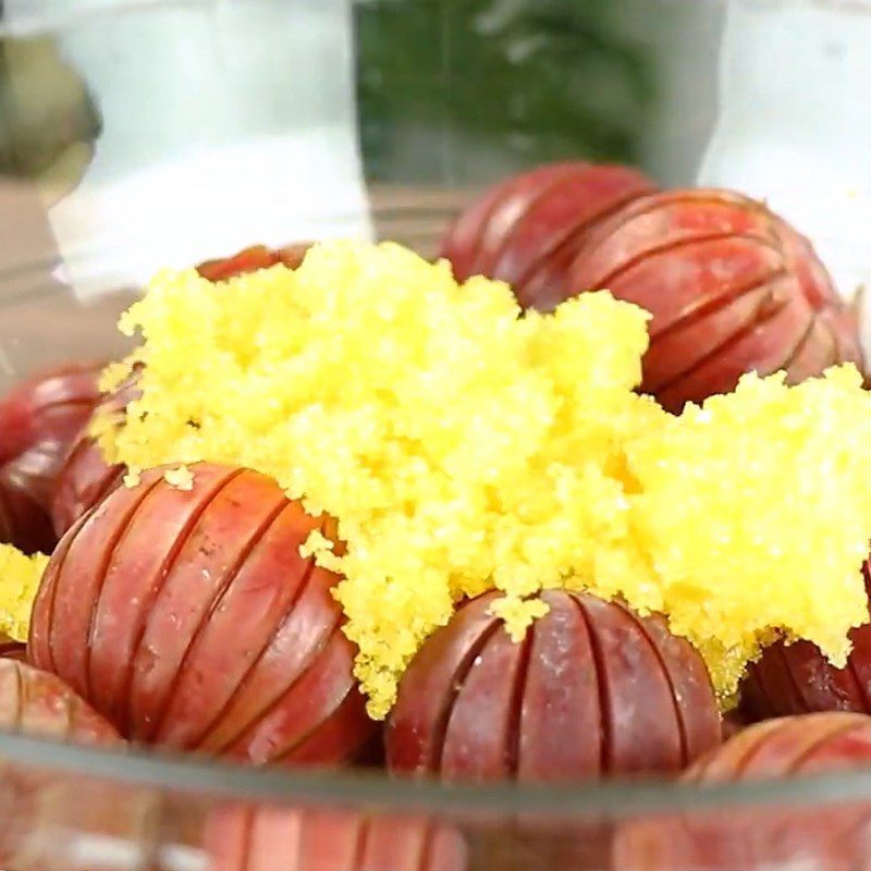 Step 2 Blanching and marinating Hanoi plums Hanoi plum jam