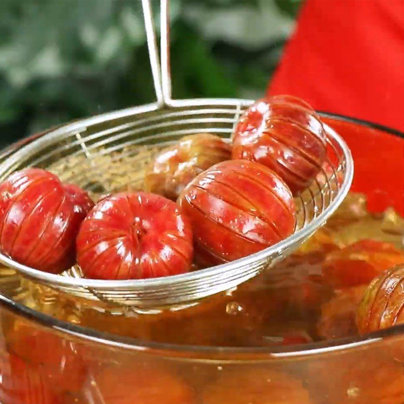 Step 2 Blanching and marinating Hanoi plums Hanoi plum jam