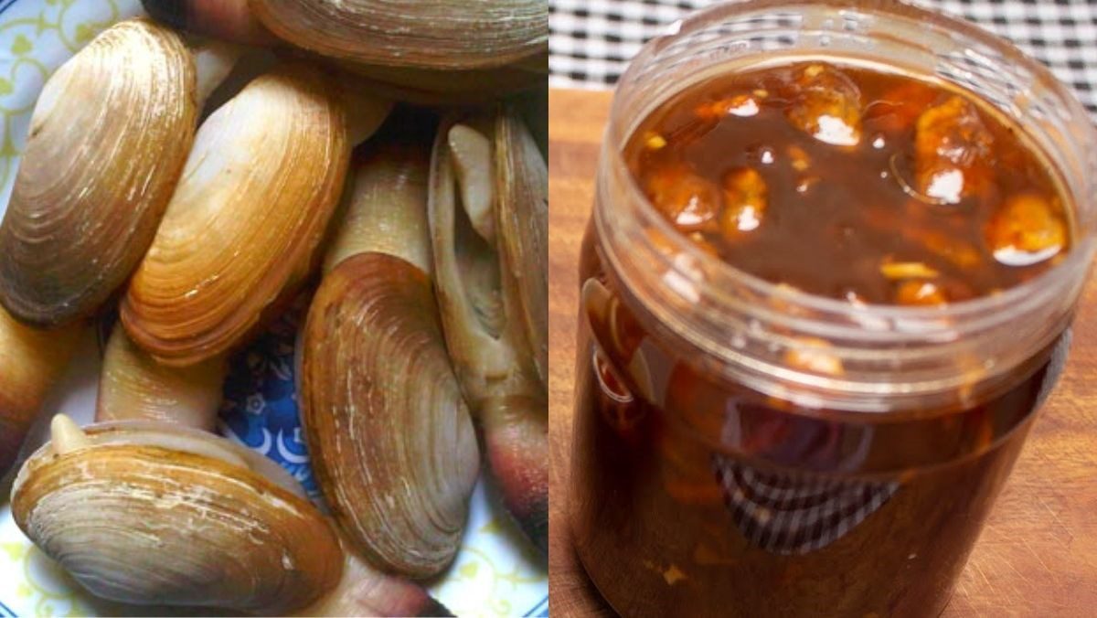 Ingredients for stir-fried razor clams with tamarind