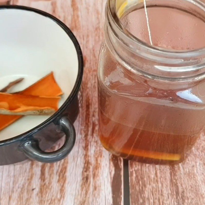 Step 2 Steep tea with kumquat, honey, lemongrass, and cinnamon