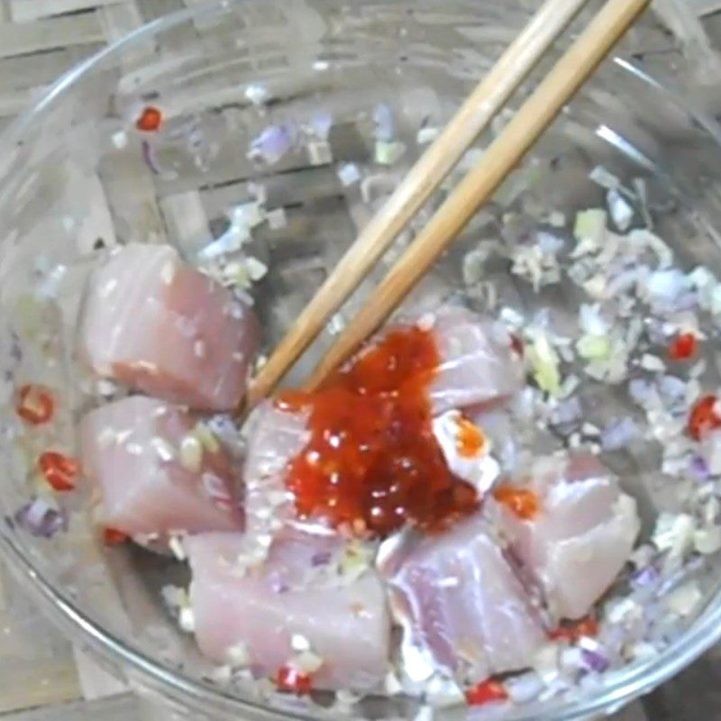 Step 2 Marinate the fish Fried swordfish with lemongrass and chili