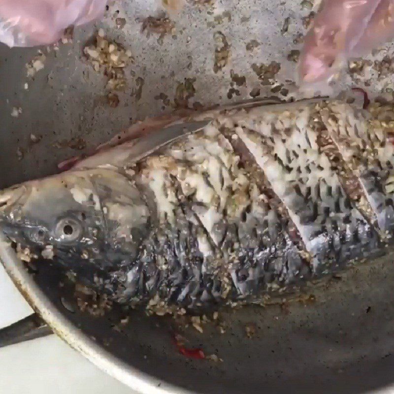 Step 2 Marinating Fish Grilled Carp in Foil