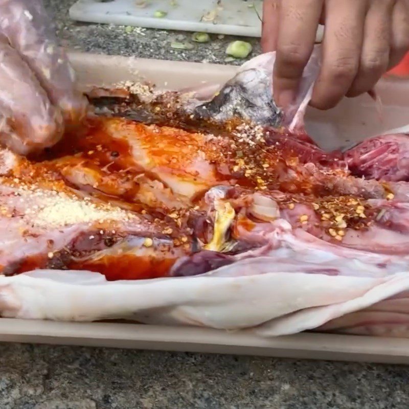 Step 2 Marinate fish Grilled Mackerel with Ginger and Lemongrass