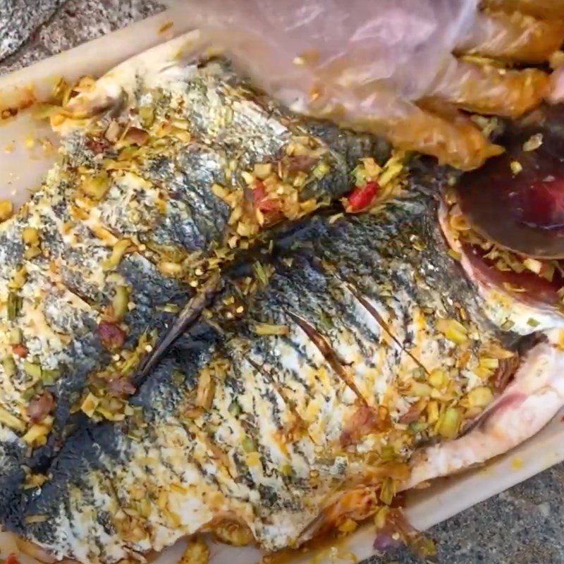 Step 2 Marinate fish Grilled Mackerel with Ginger and Lemongrass