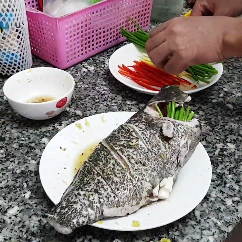 Step 3 Marinate fish Steamed grouper with soy sauce