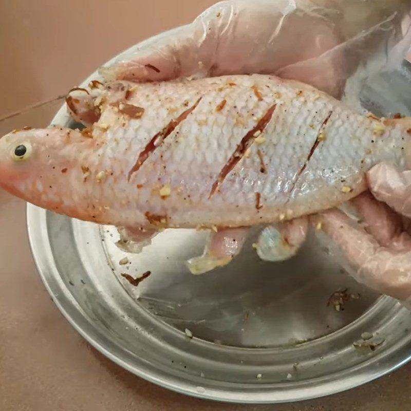 Step 3 Marinate the fish Red tilapia steamed with mushrooms