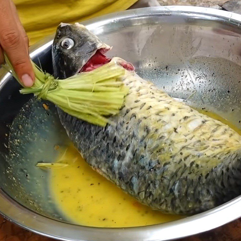 Step 2 Marinate the Fish Grilled Carp with Turmeric