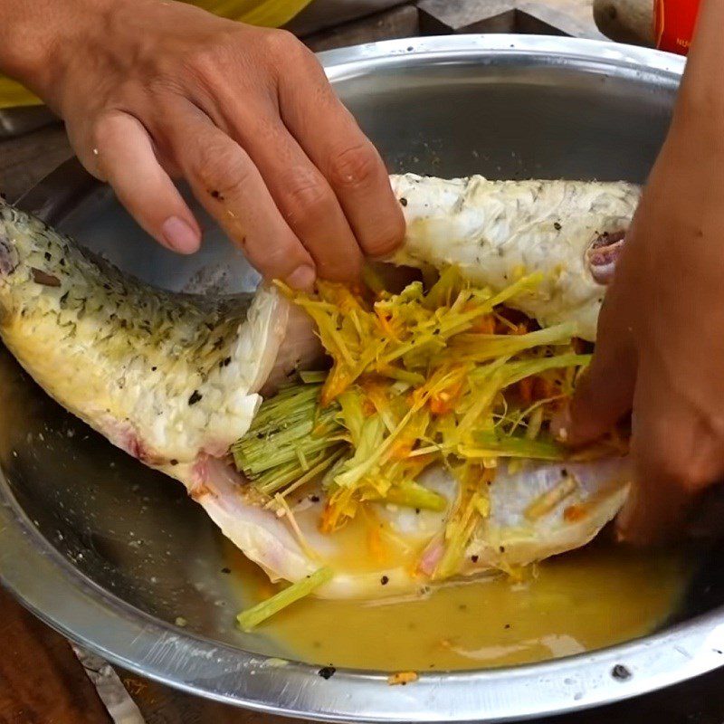 Step 2 Marinate the Fish Grilled Carp with Turmeric