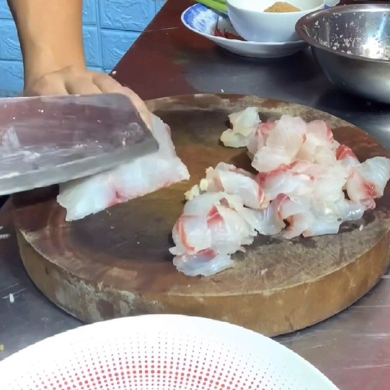 Step 4 Marinating the fish for Red Snapper Salad