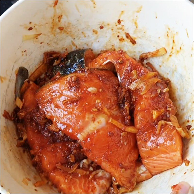 Step 2 Marinate salmon with ginger