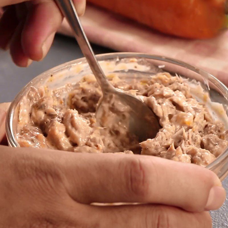 Step 1 Marinate canned fish sandwich roll