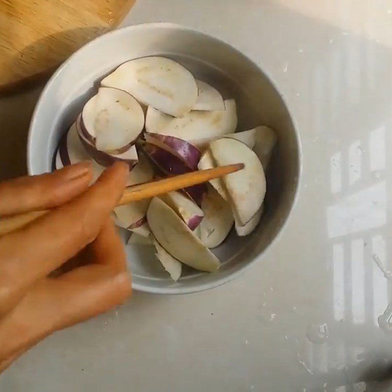 Step 2 Marinate eggplant Round eggplant quick pickle