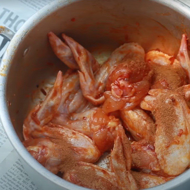 Step 2 Marinating chicken wings Grilled chicken wings with satay