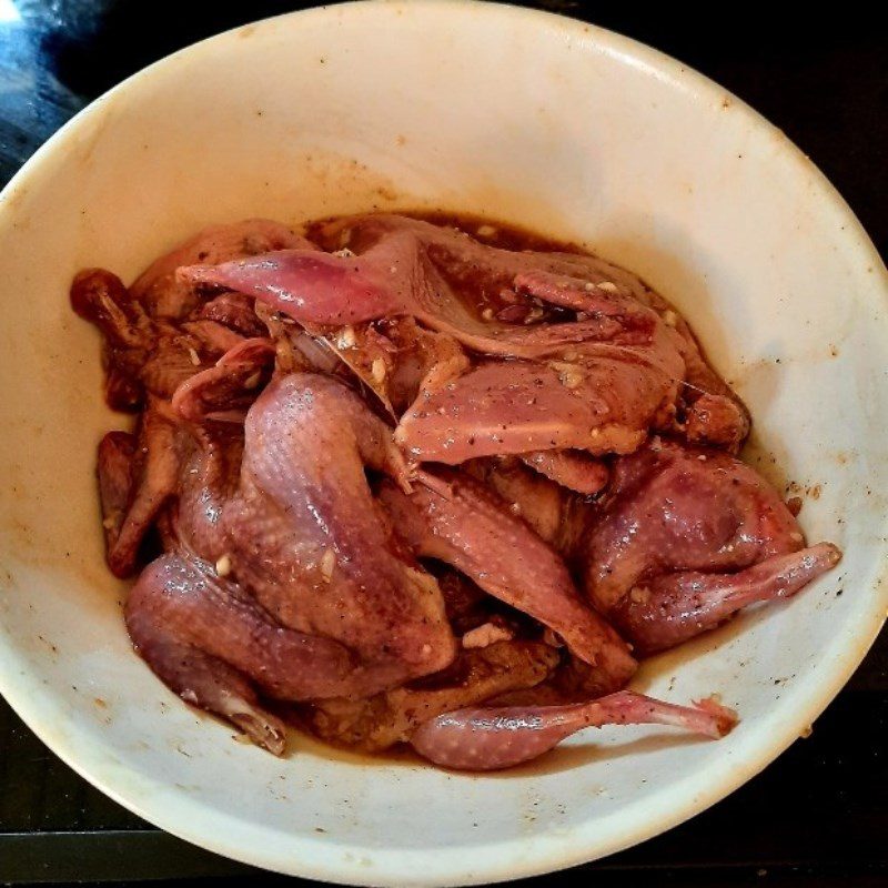 Step 2 Marinate the quail for Coconut Milk Roasted Quail