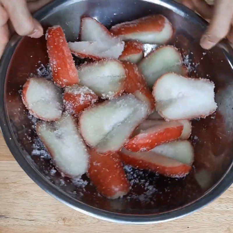 Step 2 Marinate with sugar Southern Red Plum Jam