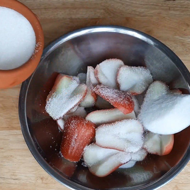 Step 2 Marinate with sugar Southern Red Plum Jam