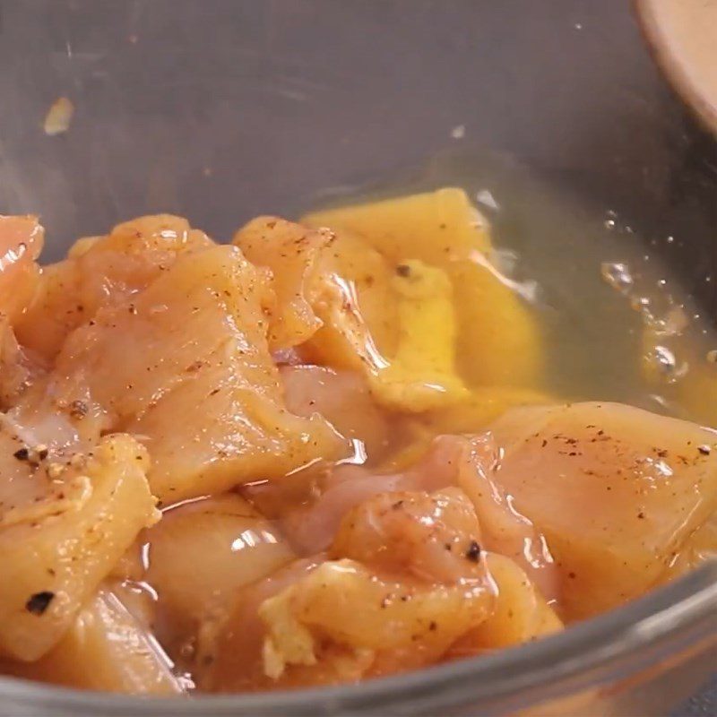 Step 2 Marinate chicken Crispy fried chicken with five-spice powder