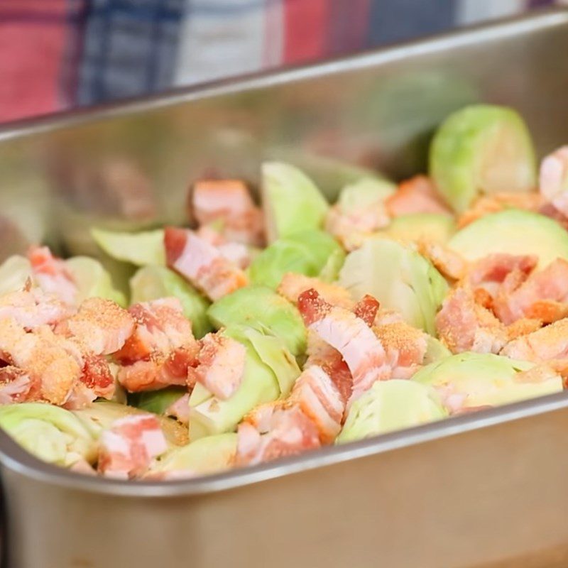 Step 2 Marinate seasoning Grilled baby cabbage with bacon