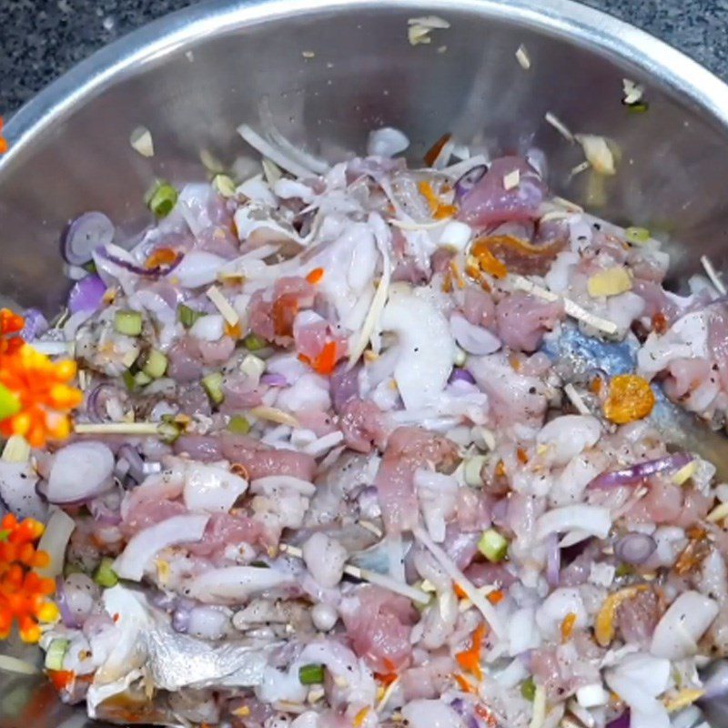 Step 3 Dry Marinating and Meat Dried snakehead fish stewed with pork belly