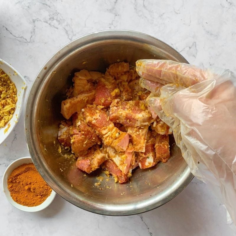 Step 3 Marinate the meat Grilled pork belly with fermented rice using an air fryer