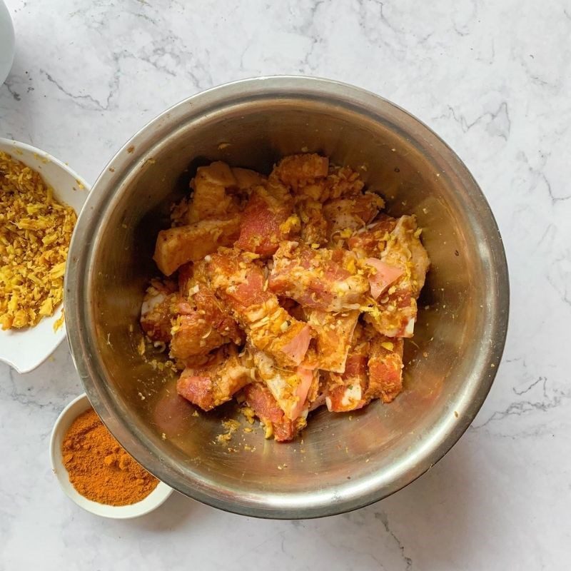 Step 3 Marinate the meat Grilled pork belly with fermented rice using an air fryer