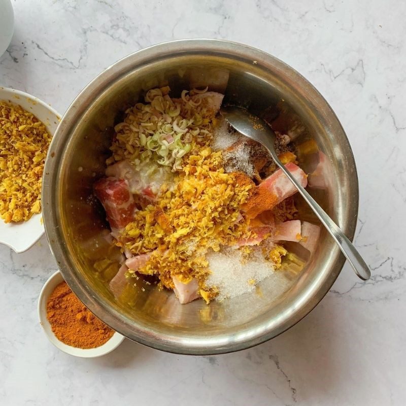 Step 3 Marinate the meat Grilled pork belly with fermented rice using an air fryer